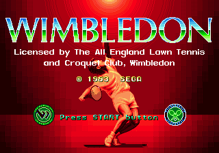 Wimbledon Championship Tennis — Title screen