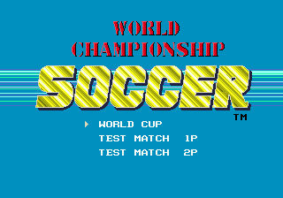World Championship Soccer — Title screen