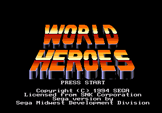 World Heroes — Title screen