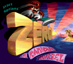 Zero the Kamikaze Squirrel — Title screen