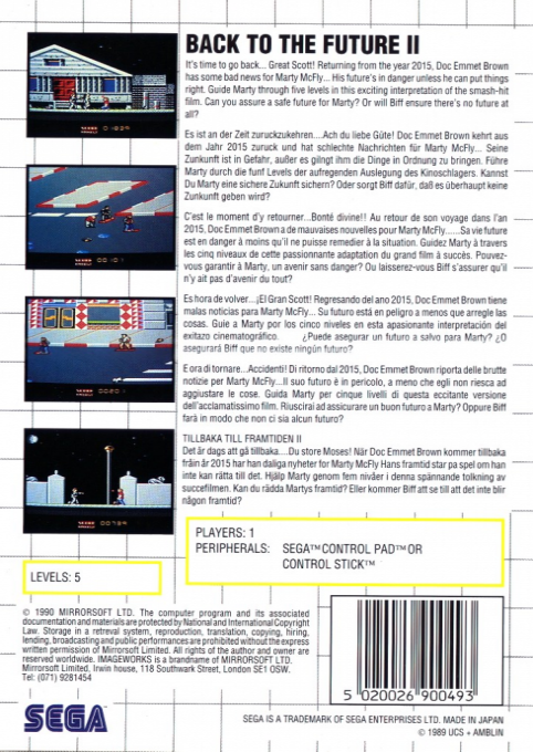 Back to the Future Part II — Box back