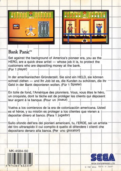 Bank Panic — Box back