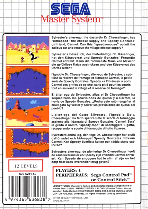Cheese Cat-astrophe Starring Speedy Gonzales — Box back