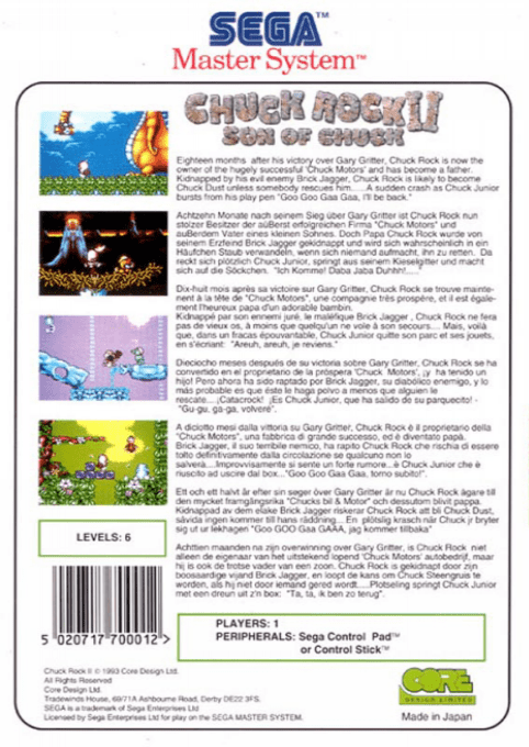 Chuck Rock II : Son of Chuck — Box back