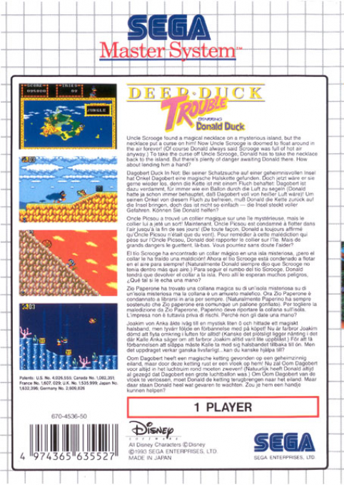 Deep Duck Trouble Starring Donald Duck — Box back