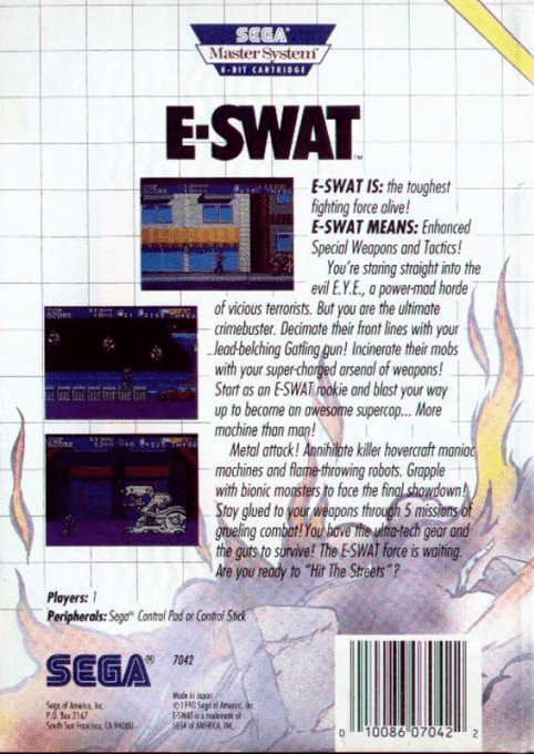 E-SWAT — Box back