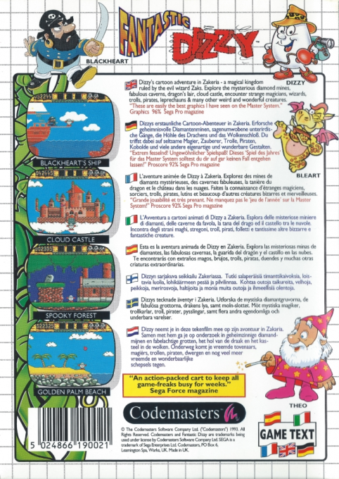 Fantastic Dizzy — Box back