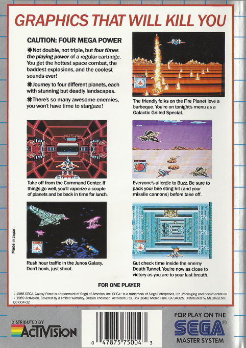 Galaxy Force — Box back