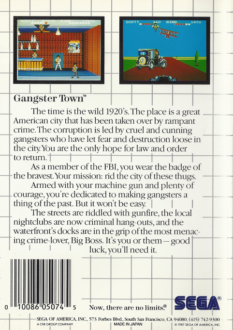 Gangster Town — Box back
