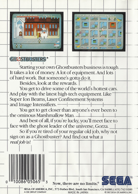 Ghostbusters — Box back