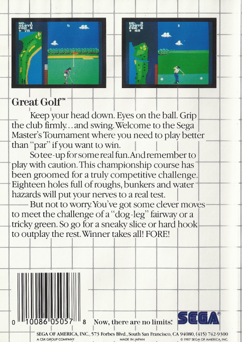 Great Golf — Box back