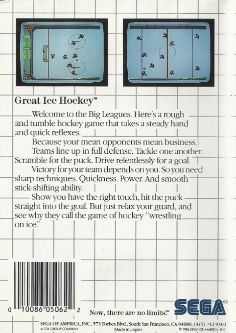 Great Ice Hockey — Box back