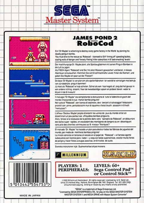 James Pond 2 : Codename RoboCod — Box back
