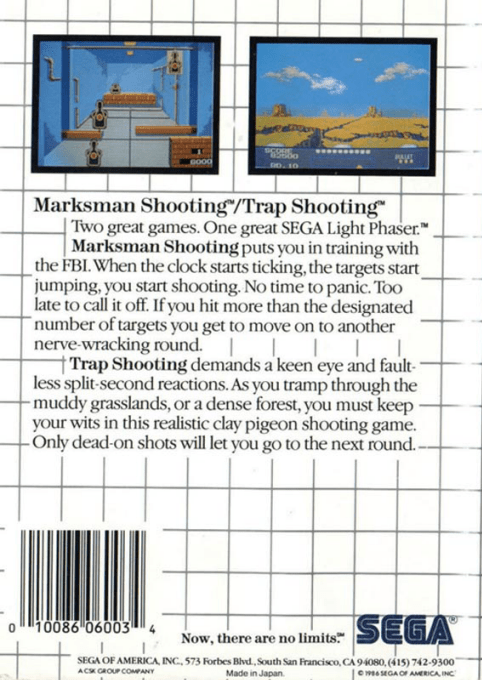 Marksman Shooting & Trap Shooting — Box back