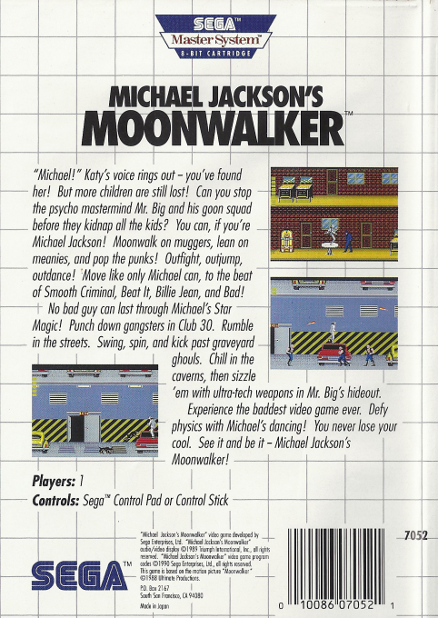 Michael Jackson's Moonwalker — Box back
