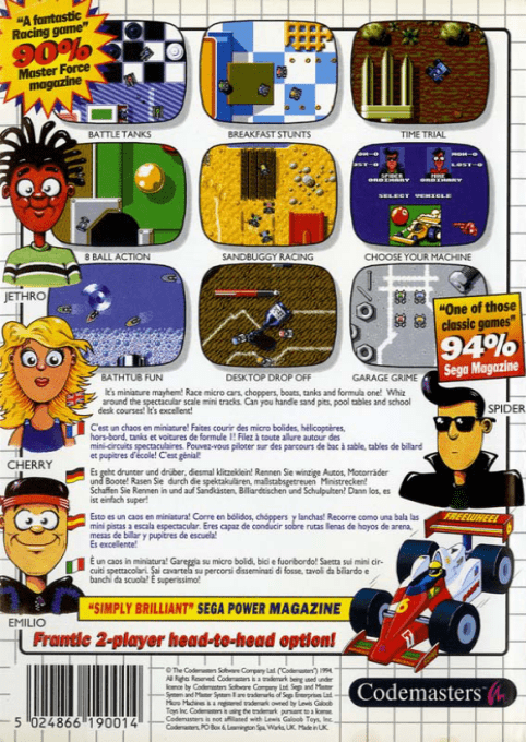 Micro Machines — Box back