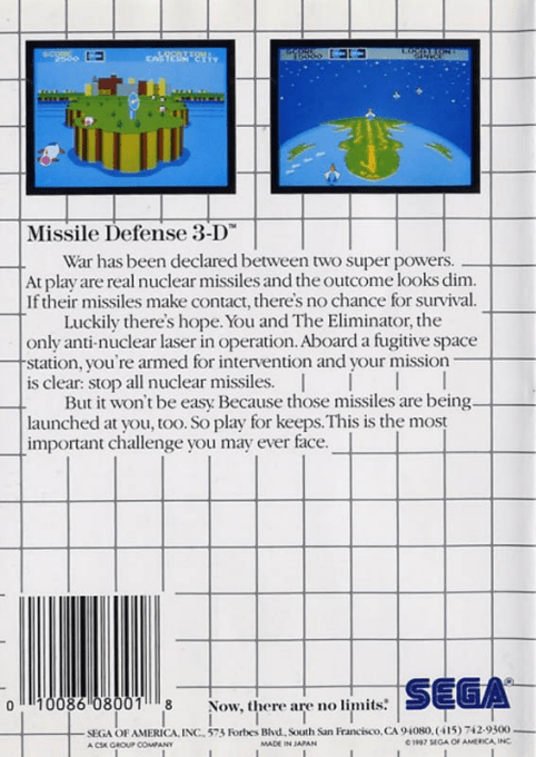 Missile Defense 3-D — Box back