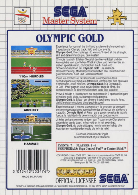 Olympic Gold — Box back