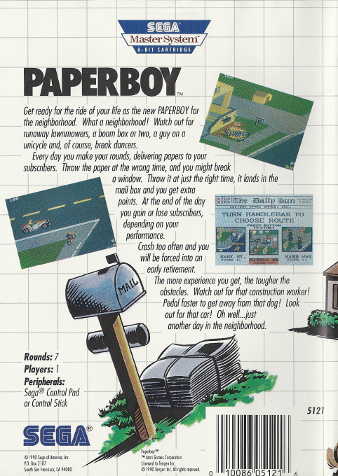 Paperboy — Box back