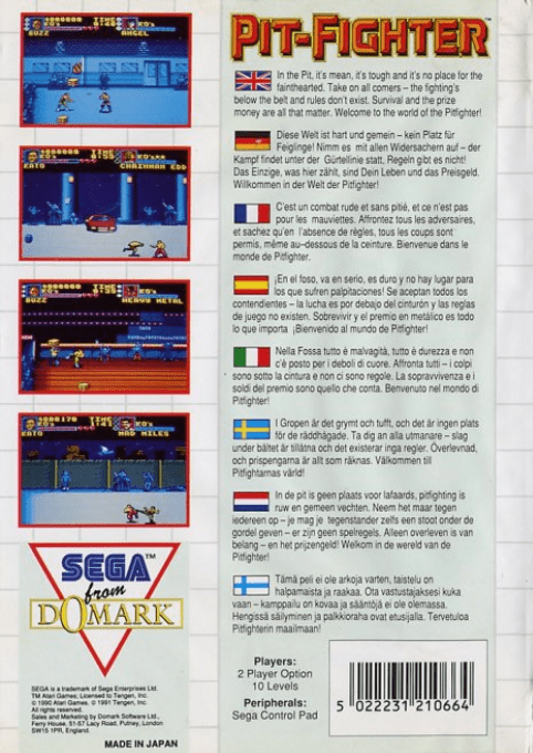 Pit Fighter — Box back