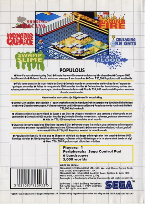 Populous — Box back
