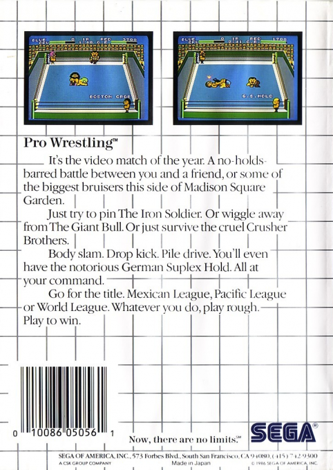 Pro Wrestling — Box back