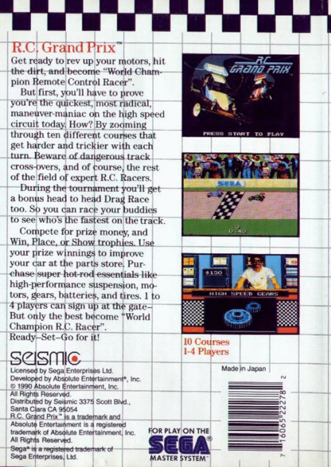 R.C. Grand Prix — Box back