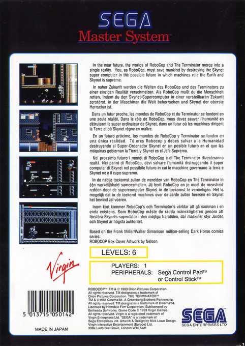 RoboCop versus The Terminator — Box back