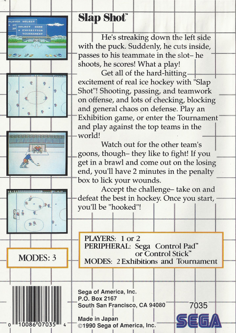 Slap Shot — Box back