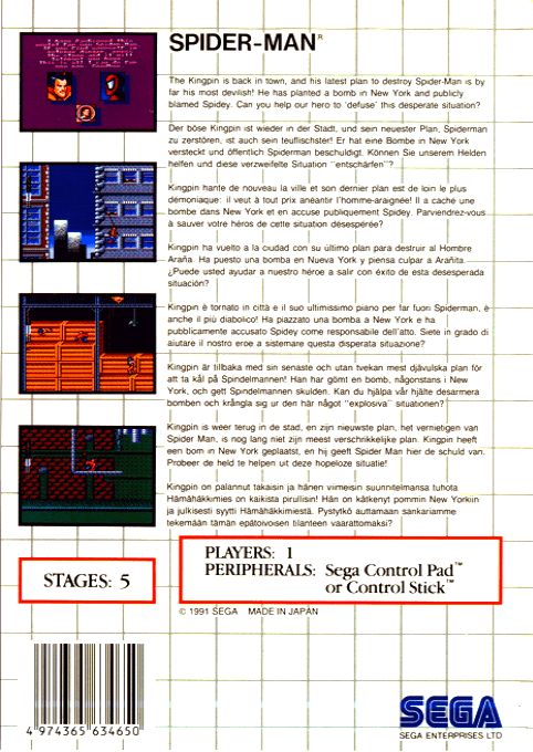 Spider-Man — Box back