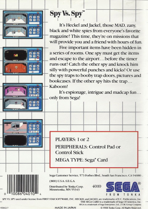 Spy vs. Spy — Box back