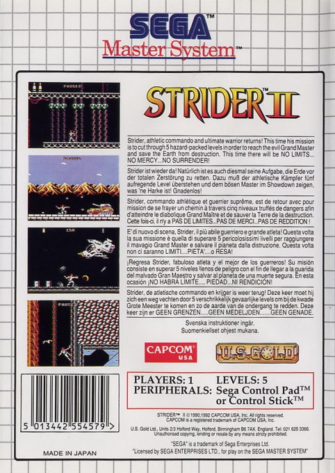 Strider II — Box back