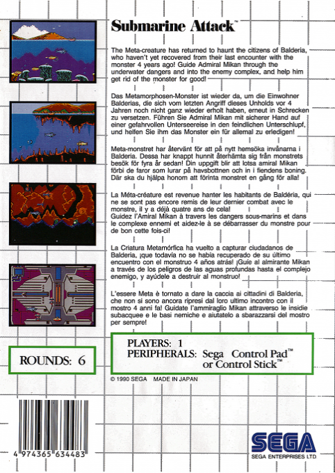 Submarine Attack — Box back