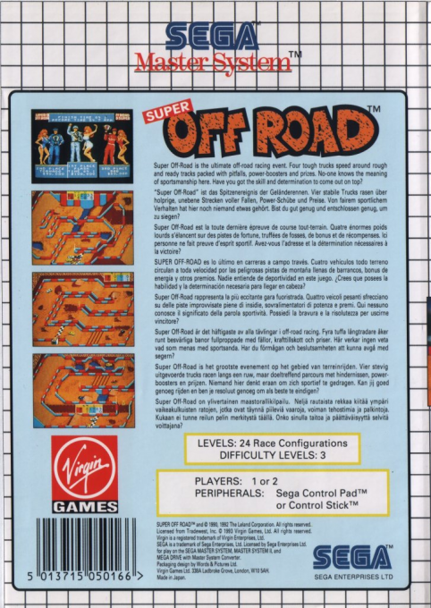 Super Off Road — Box back