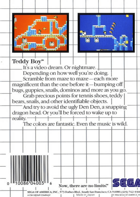 Teddy Boy — Box back
