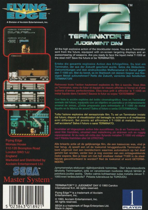 Terminator 2 : Judgment Day — Box back