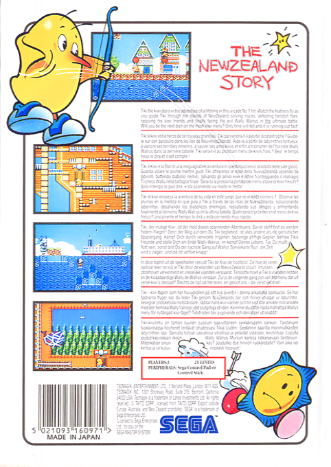 The New Zealand Story — Box back