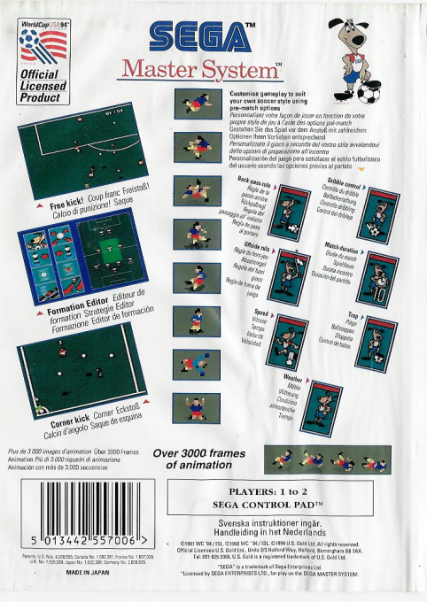 World Cup USA 94 — Box back