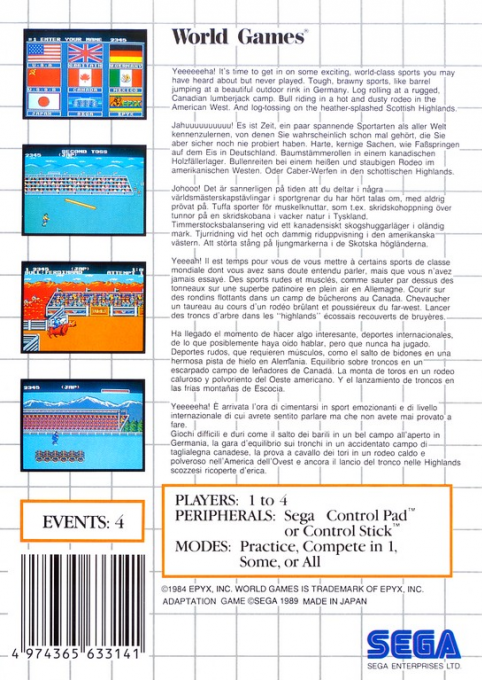 World Games — Box back