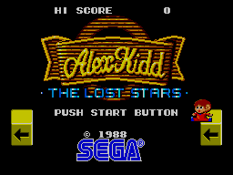 Alex Kidd : The Lost Stars — Title screen