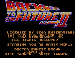Back to the Future Part II — Title screen