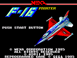 F-16 Fighting Falcon — Title screen