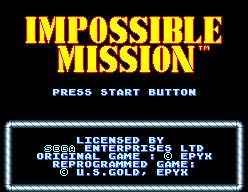 Impossible Mission — Title screen