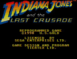 Indiana Jones and the Last Crusade : The Action Game — Title screen