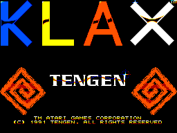 Klax — Title screen