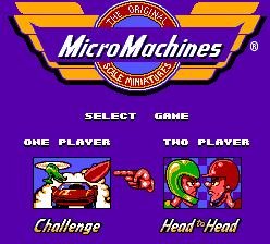 Micro Machines — Title screen