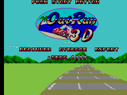 Out Run 3-D — Title screen