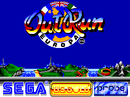 Out Run Europa — Title screen