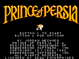 Prince of Persia — Title screen