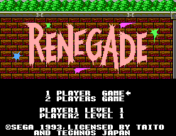 Renegade — Title screen